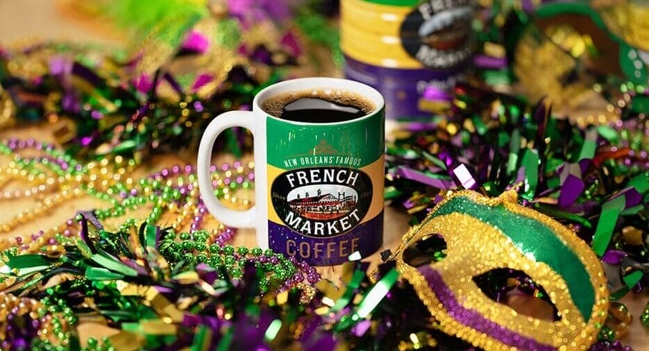 French market coffee mardi gras mug